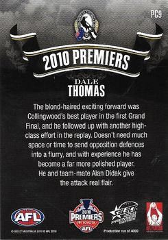 2010 Select 2010 Premiers - Collingwood #PC09 Dale Thomas Back
